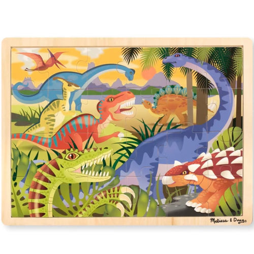 Melissa and Doug Dinosaur Wooden Jigsaw Puzzle-24 Pieces