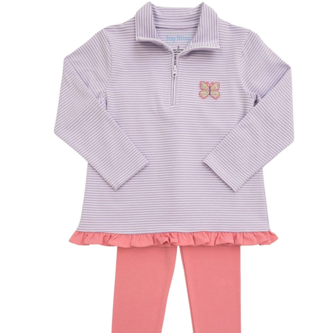 Itsy Bitsy Girls Butterfly Quarter Zip Pullover Set