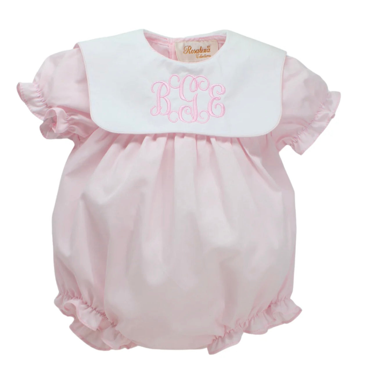 Rosalina Pink Bubble with White Piped Square Collar
