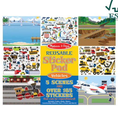 Melissa and Doug Reusable Sticker Pad-Vehicles