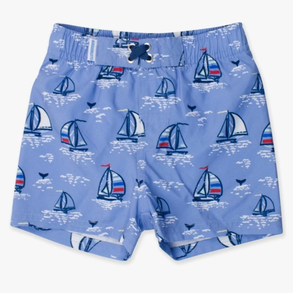 Rugged Butts Boys Blue Seas the Day Swim Trunks