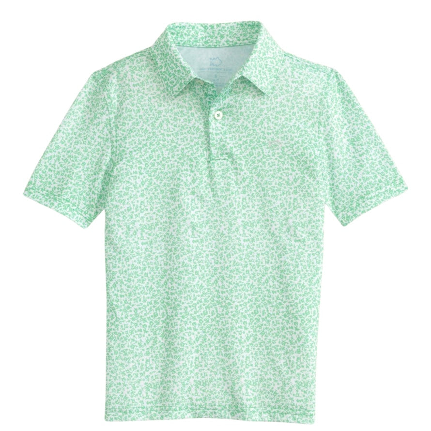 Southern Tide Boys SS Flower Frenzy Performance Polo
