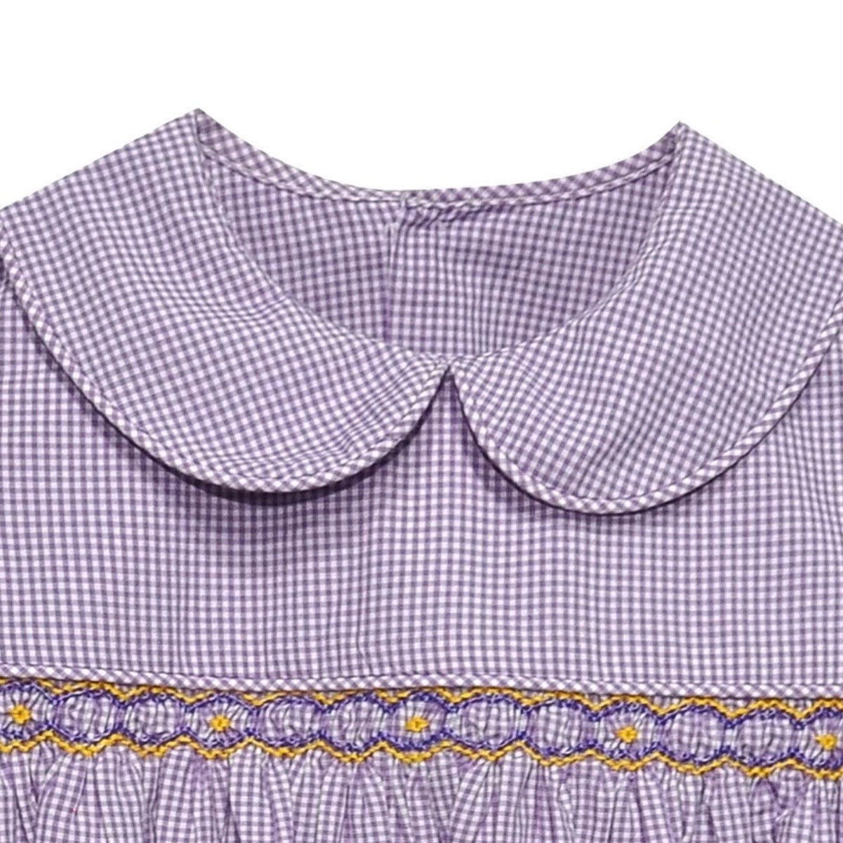 Southern Saturday Girls Tiger Purple/Gold Smocked Bubble