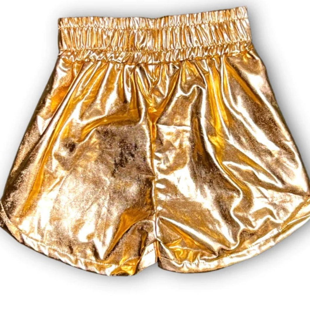 Belle Cher Metallic Shorts-Available in Purple and Gold