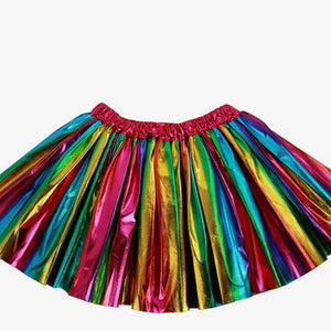 Sparkle Sisters by Couture Metallic Rainbow Skirt-Available in Two Colors