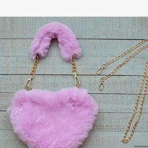 Sparkle Sisters by Couture Furry Heart Purse-Available in Three Colors