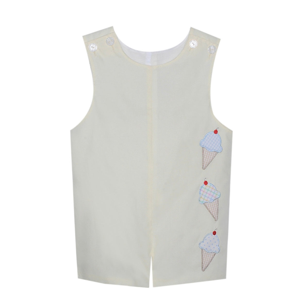 Remember Nguyen Boys Hayes Yellow Jon Jon with Ice Cream Cone Applique