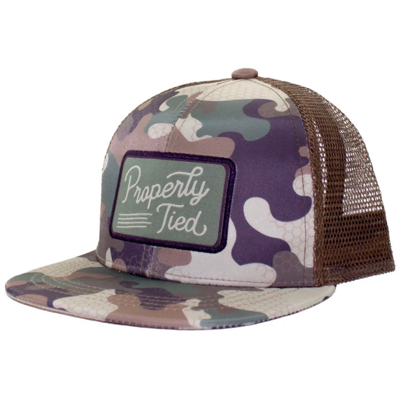 Properly Tied Boys Trucker Hat-Delta Woodland Camo