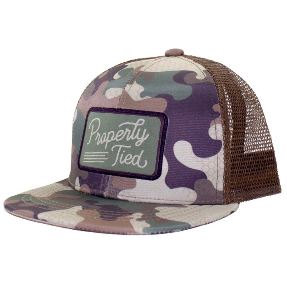 Properly Tied Boys Trucker Hat-Delta Woodland Camo