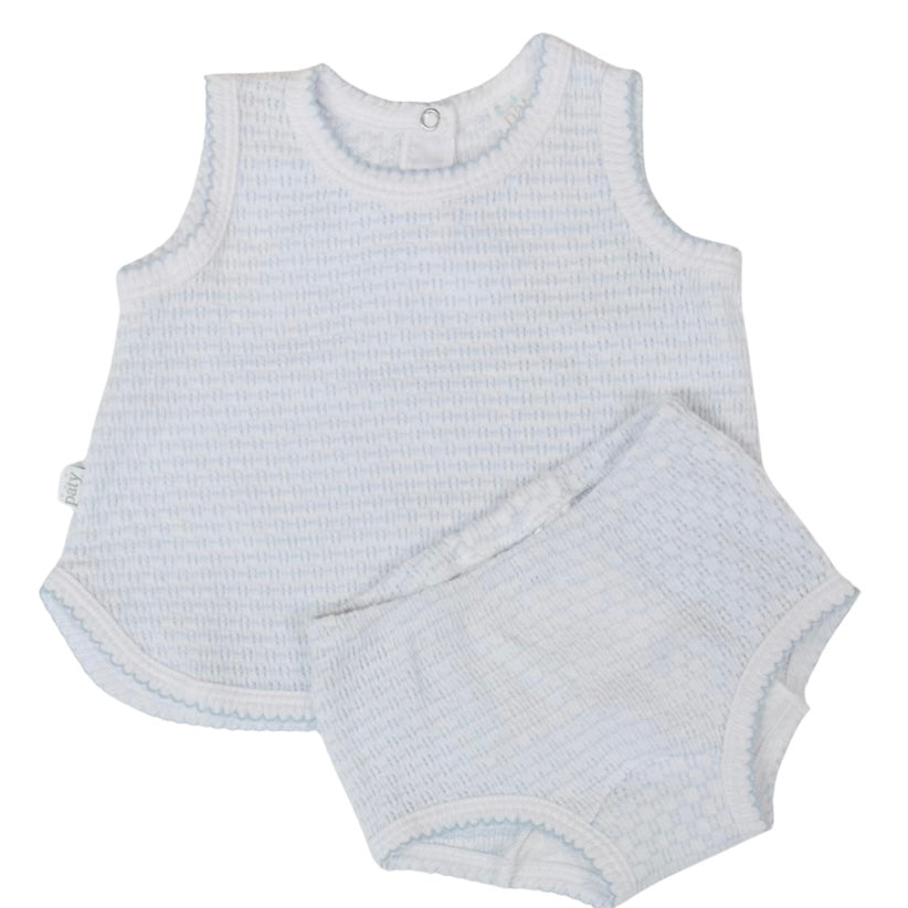 Paty Boys Blue Sleeveless Diaper Set