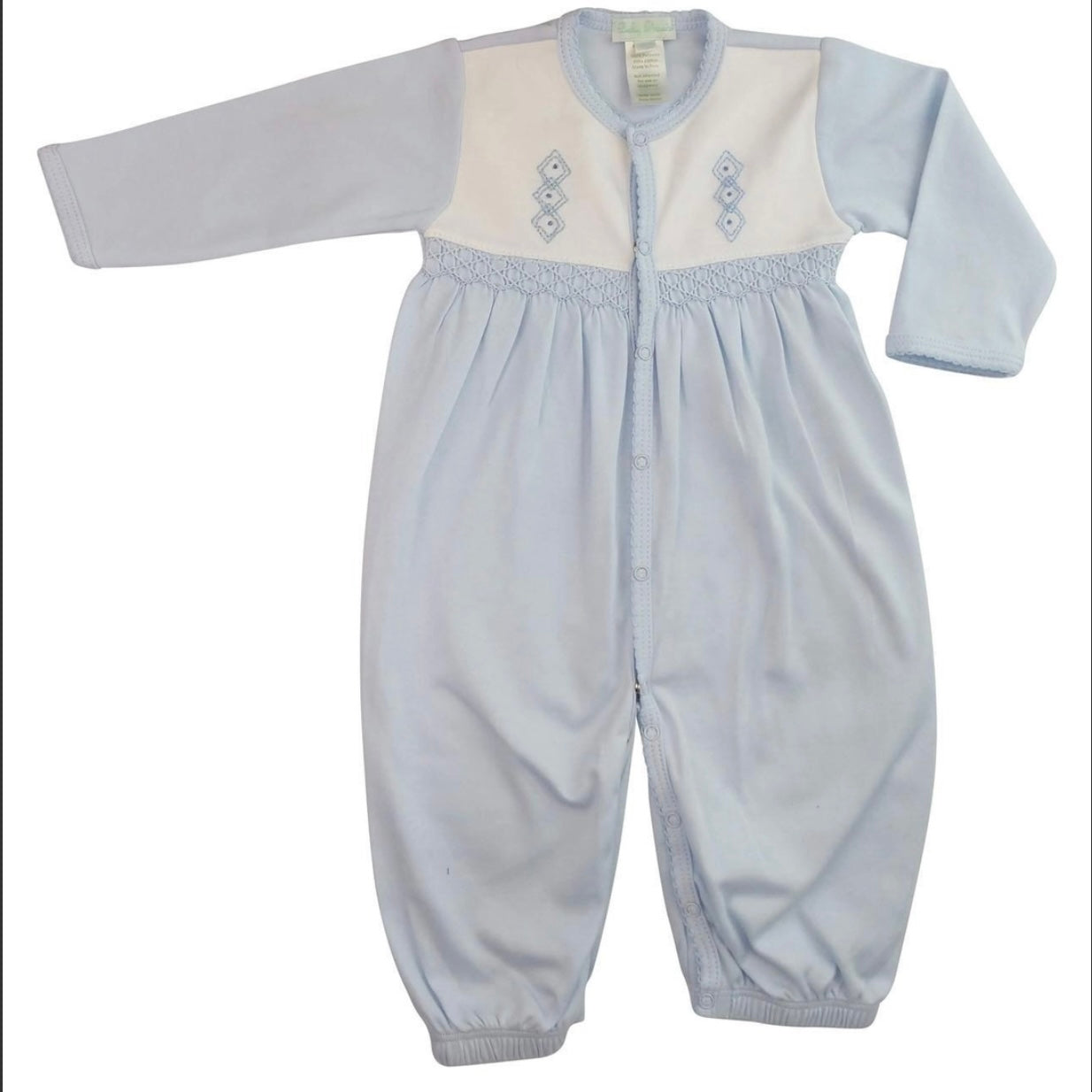 Baby Threads Boys Blue Hand Smocked Converter