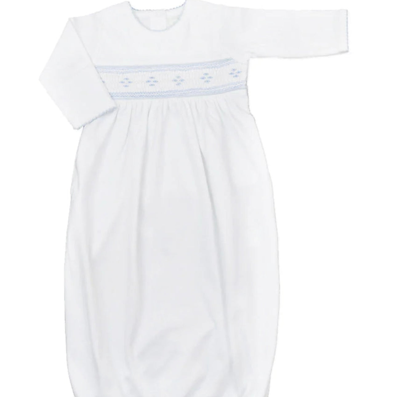 Baby Threads Boys White Smocked  Day Gown