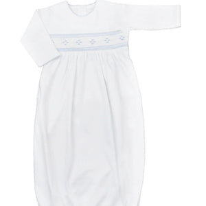 Baby Threads Boys White Smocked  Day Gown