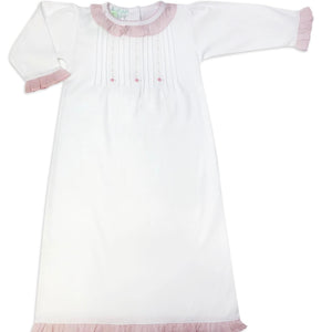 Baby Threads Girls White Pima Cotton Heirloom Day Gown