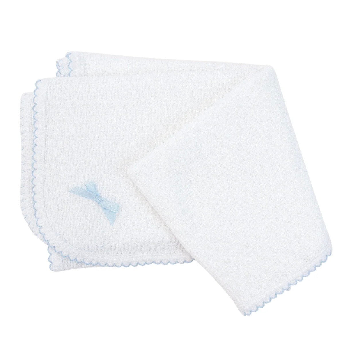Paty Receiving Blanket-Blue Trim