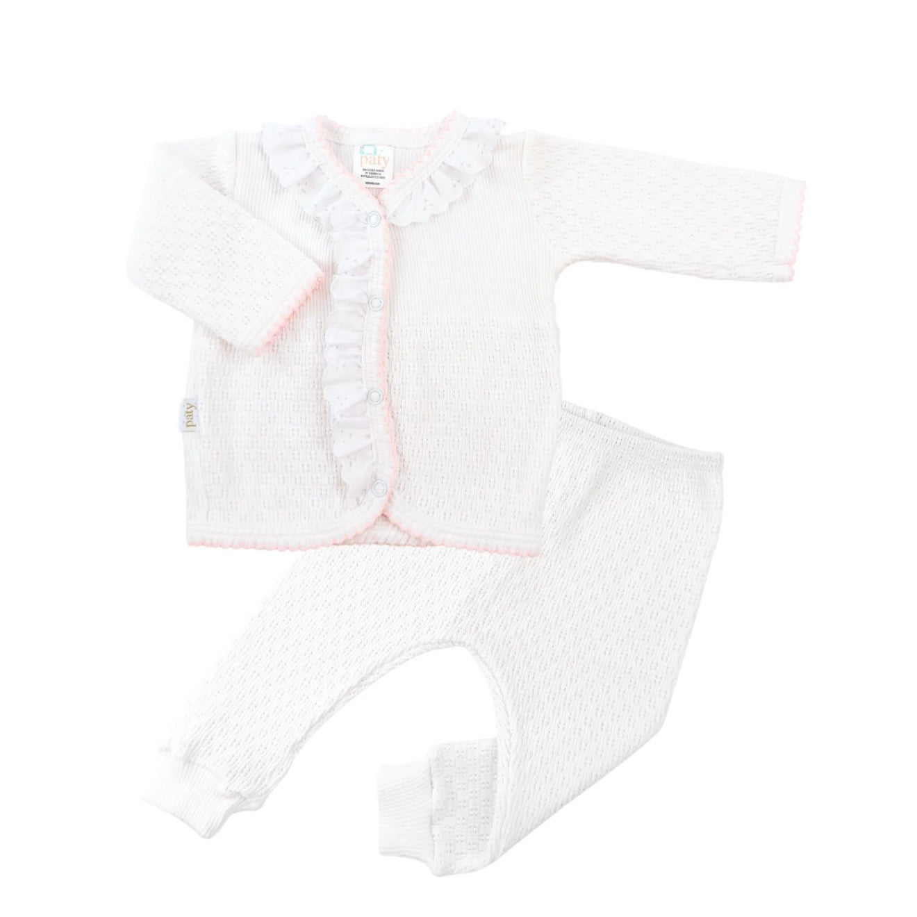 Paty White 2 Piece Set with Eyelet Trim