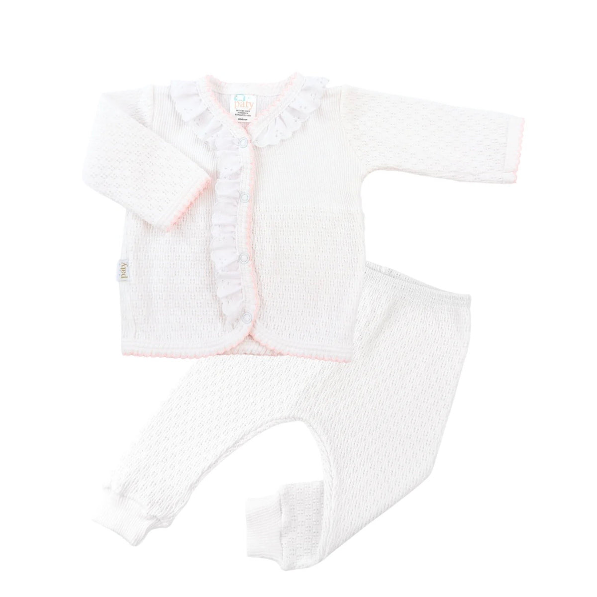 Paty White 2 Piece Set with Eyelet Trim