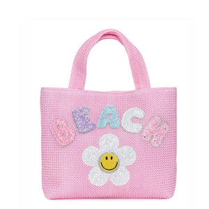 OMG Accessories Pink Daisy Beach Tote