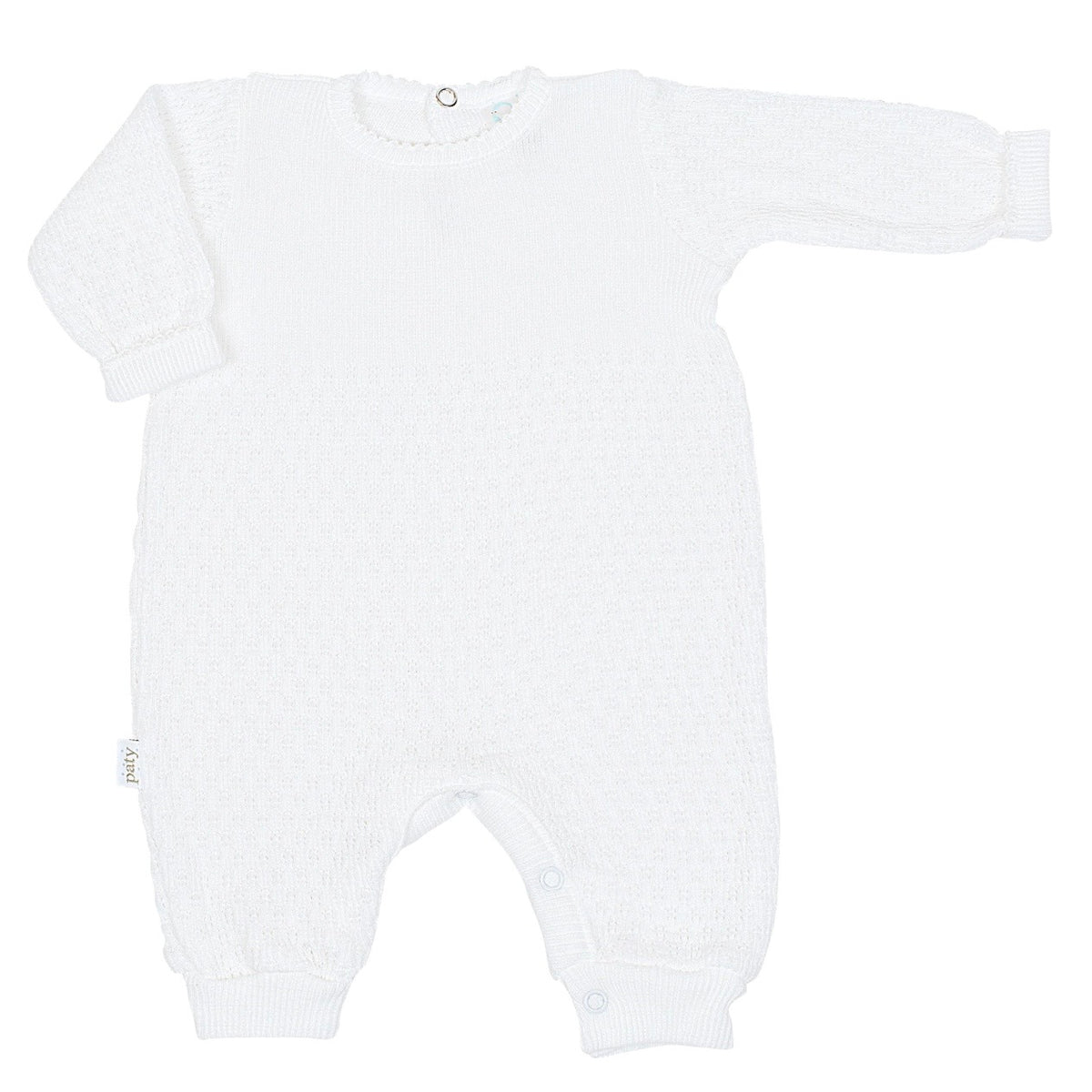 Paty LS White Cuffed Romper