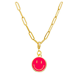 Tiny Treats Happy Face Necklace-Available in Two Colors