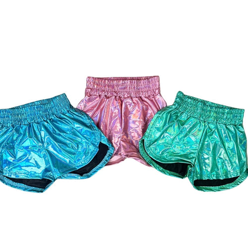 Belle Cher Girls Metallic Shorts-Available in Three Colors