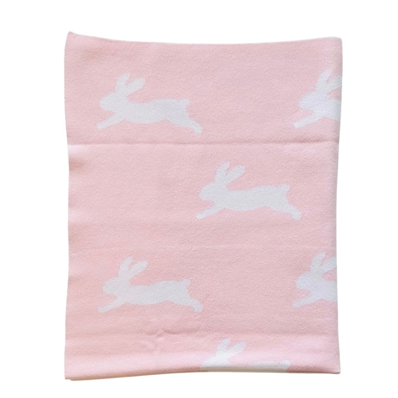 Luigi Pink Bunnies Baby Blanket