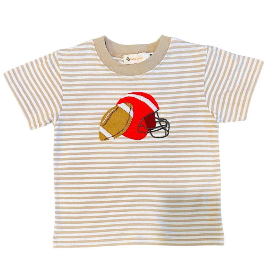 Luigi Boys SS Stripe Shirt with Football Helmet
