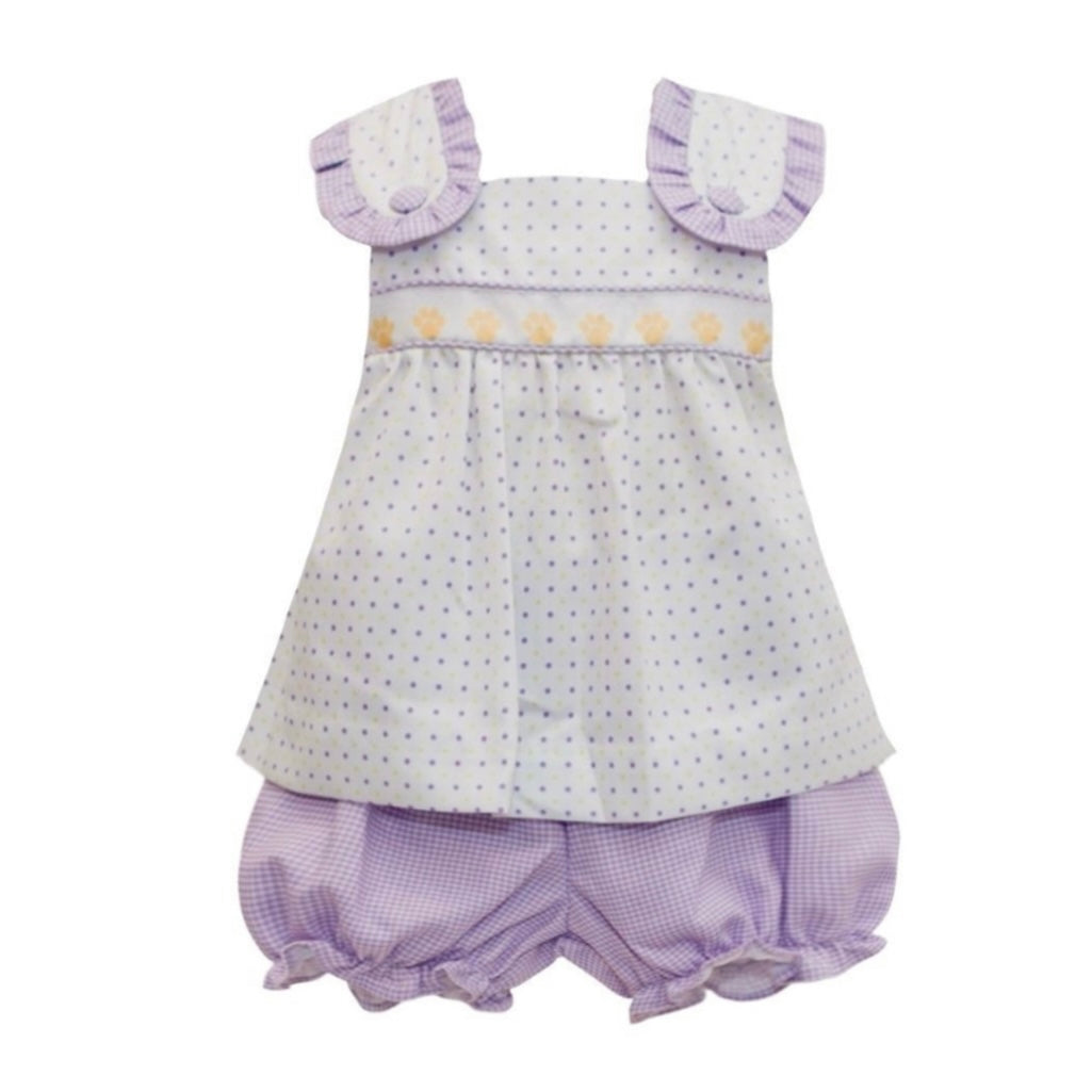 Krewe Girls Purple/Gold Bitty Dot Tiger Paw Ribbon Bloomer Set