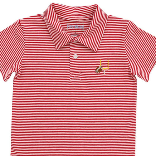 Itsy Bitsy Boys Red Stripe Game Day Polo