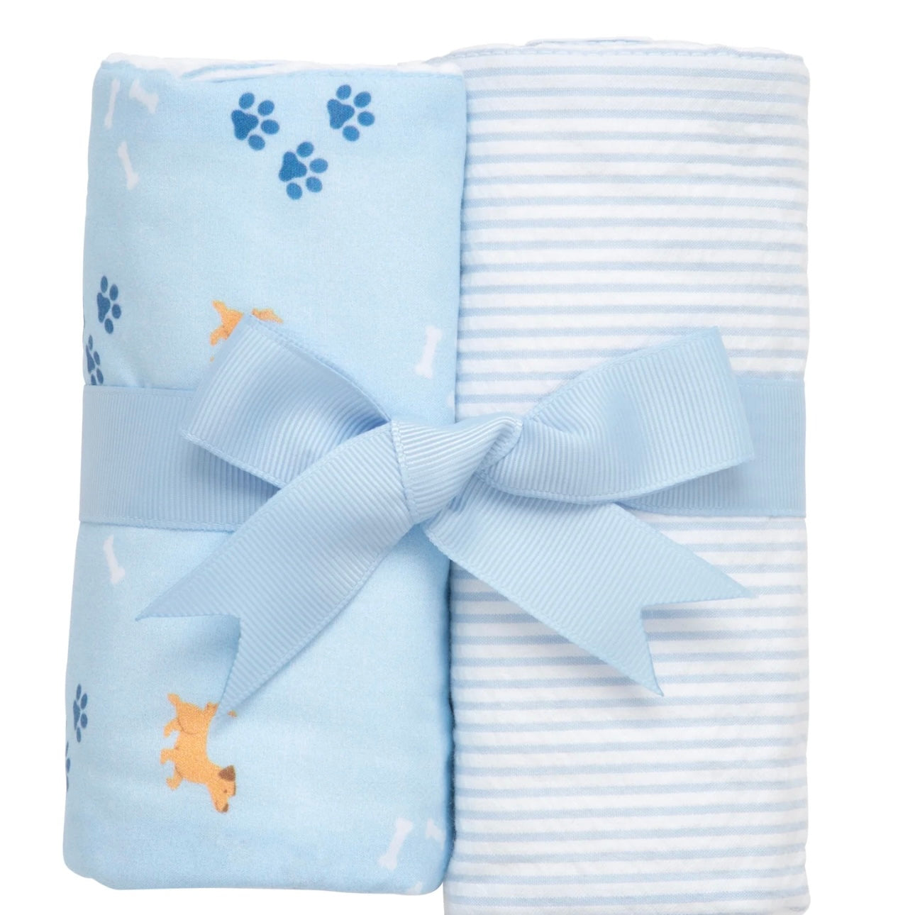 3 Martha's Puppy Set of Two Burp Cloths