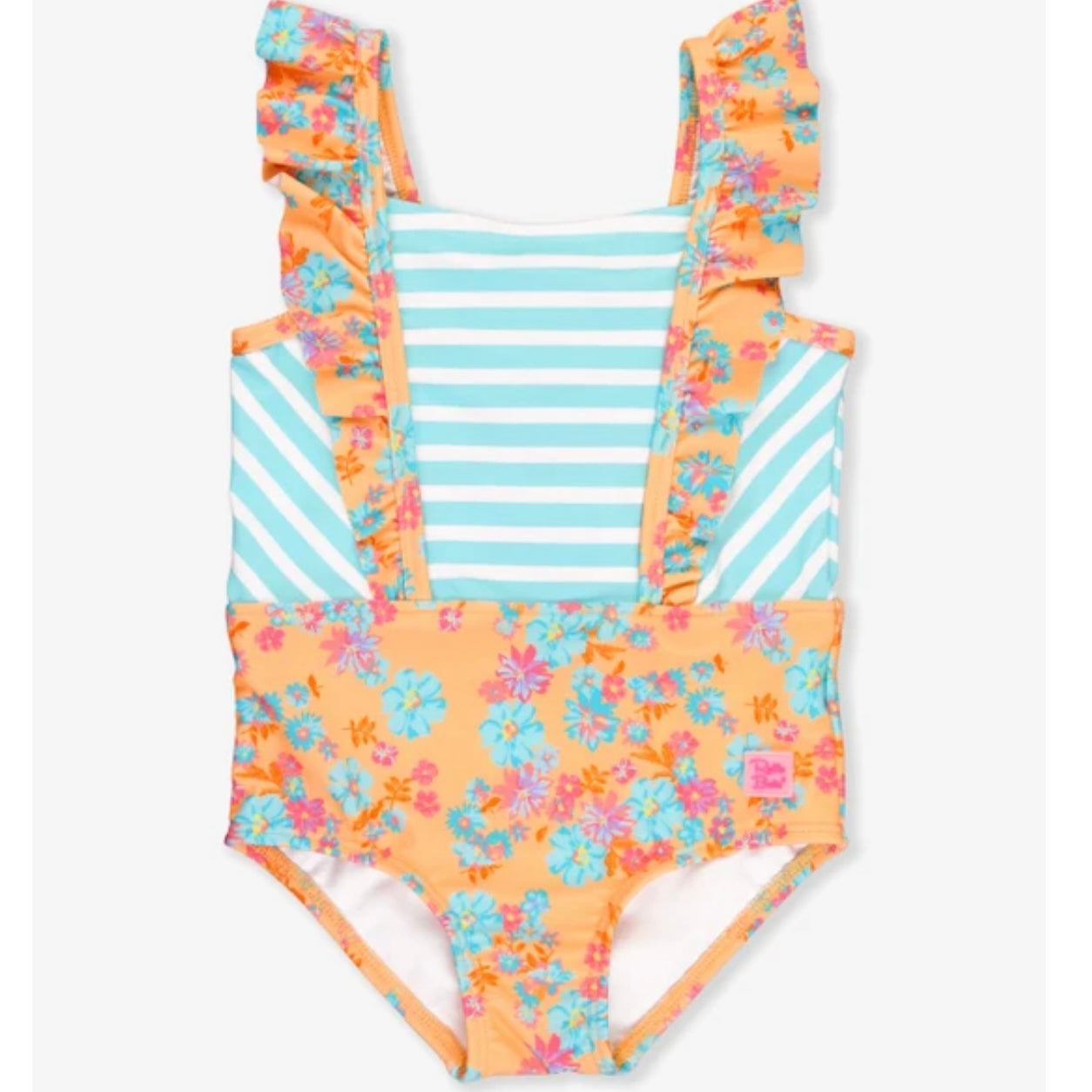 Ruffle Butts Girls Vibrant Valley Pinafore One Piece Swimsuit