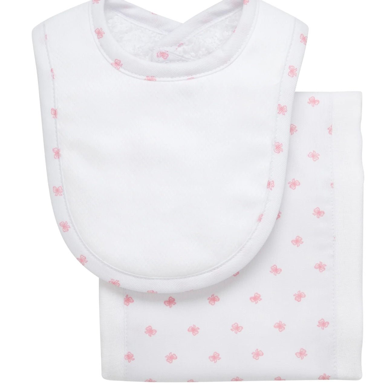 3 Martha's Bow Print Drooler Bib and Burp Set