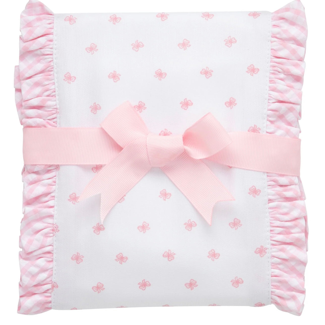 3 Martha's Pink Bow Fancy Fabric Burp Cloth
