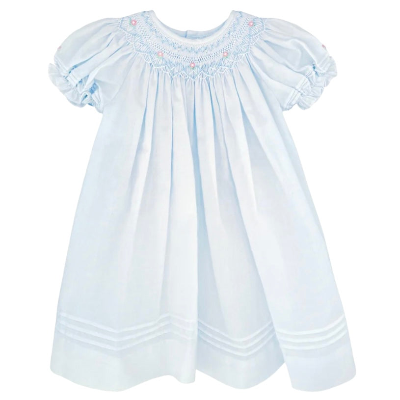 Petit Ami Girls Blue Smocked Day Gown