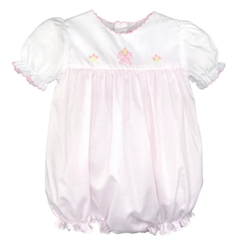 Petit Ami Girls Pink Bubble with Scallop Neck