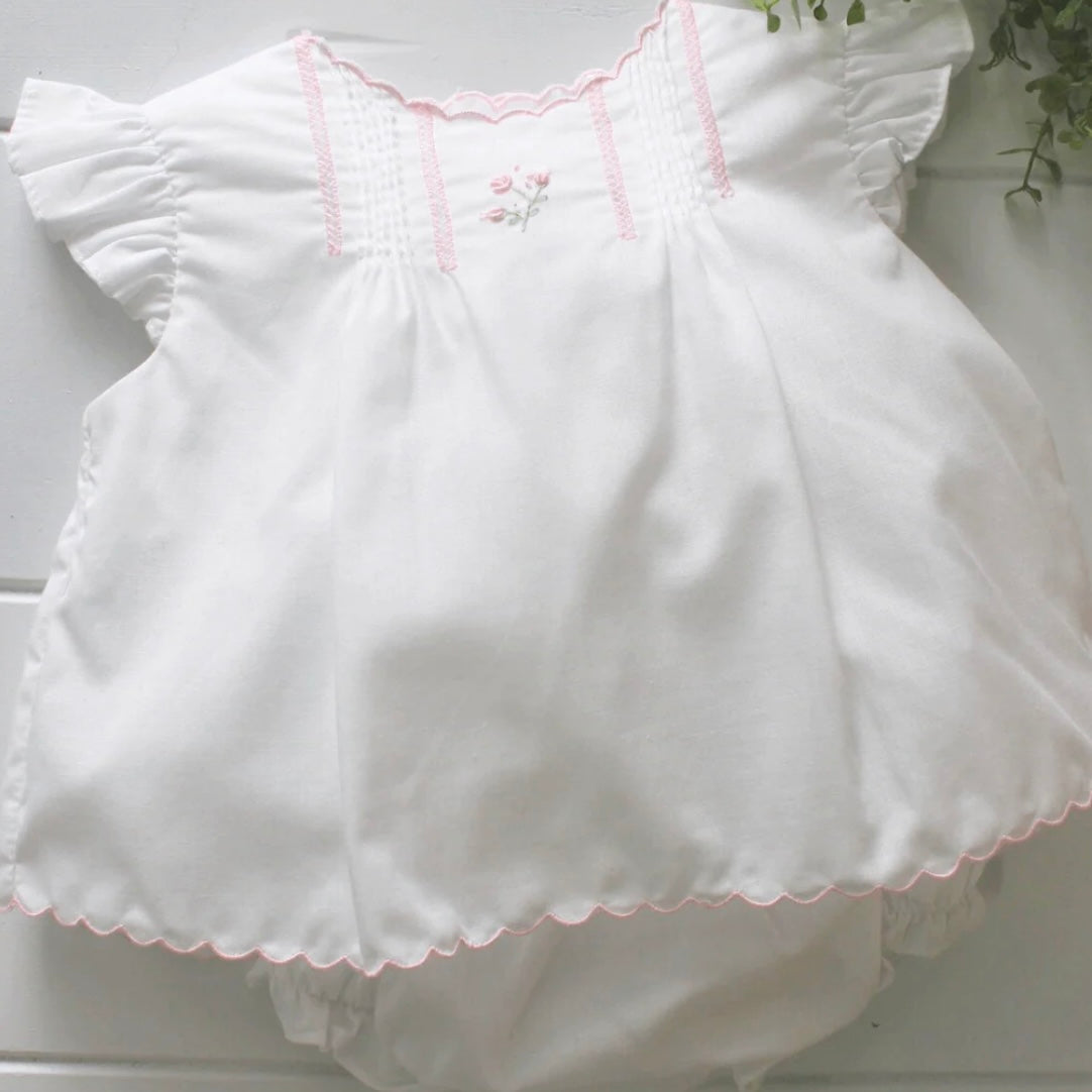 Petit Ami Girls White Diaper Set