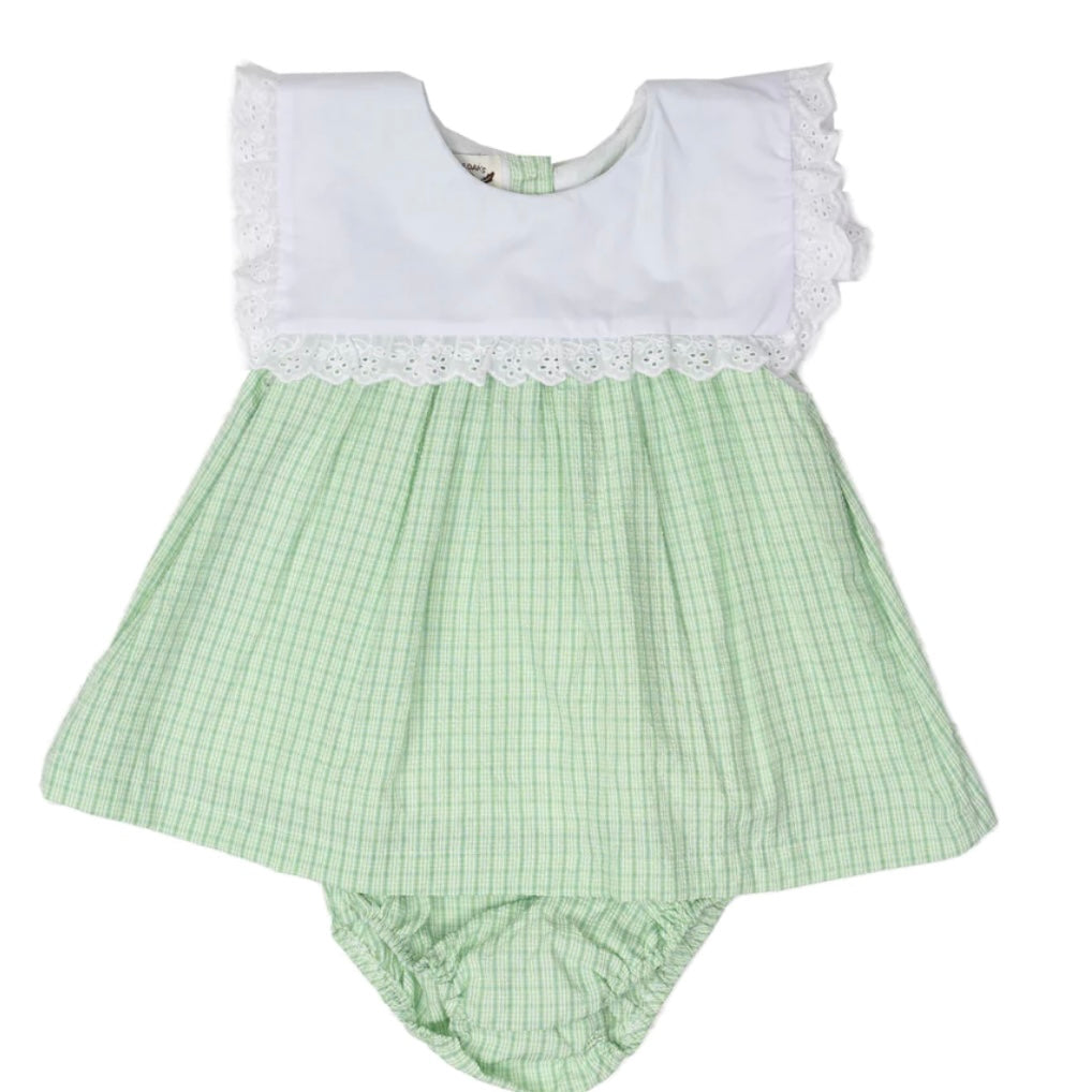 The Oaks Aubrey Green Check Bloomer Set