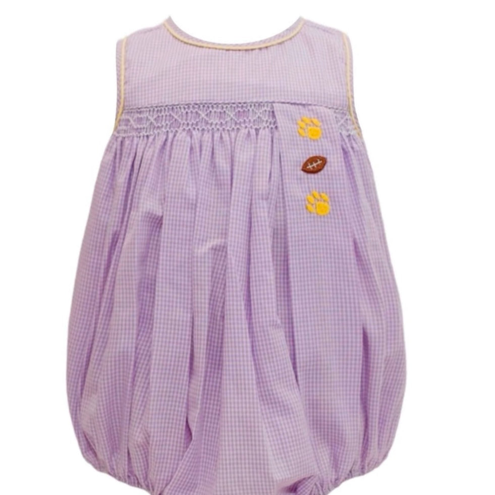 Krewe Boys Lavender Gingham Spirit Trio Smocked Bubble