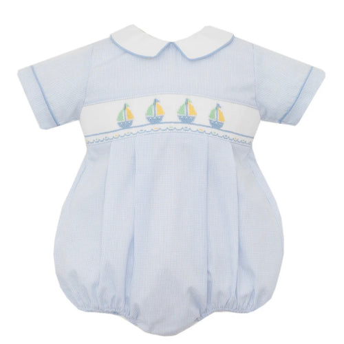 Petit Bebe Boys Sailboat Smocked Bubble
