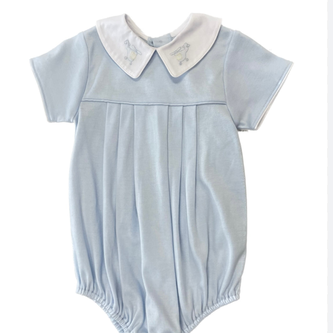 Auraluz Boys Blue Knit Bubble with Helicopter Shadow Stitching