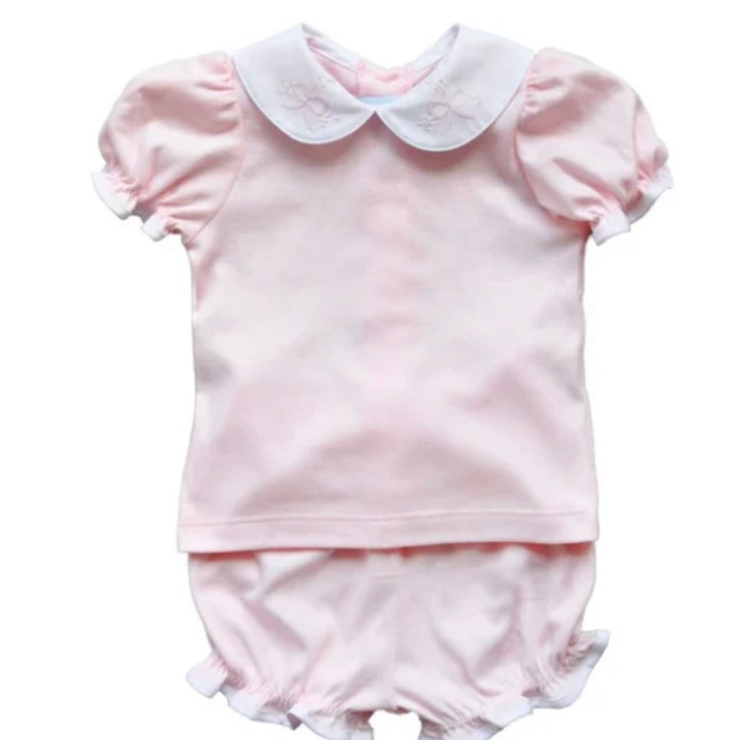 Auraluz Girls Pink Bow Bloomer Set