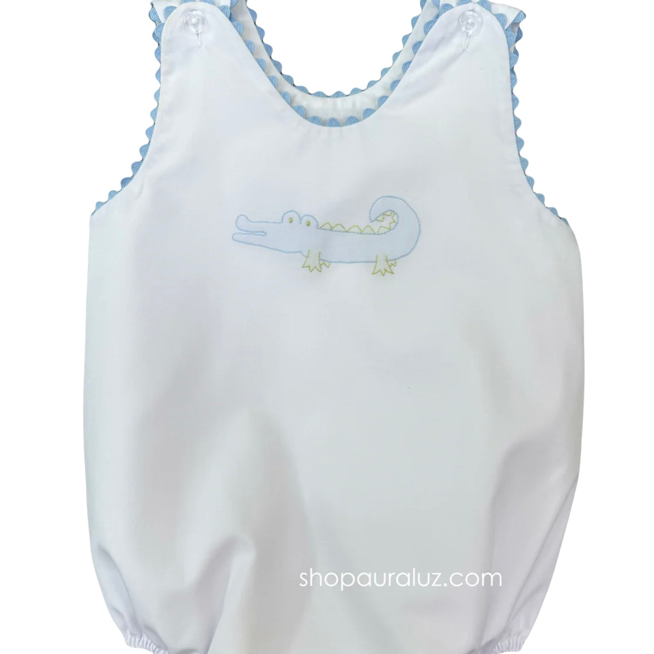 Auraluz Boys White Bubble with Gator Shadow Stitching