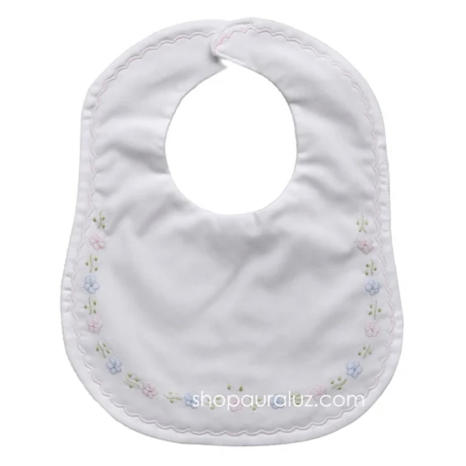 Auraluz Girls Flower Shadow Stitch Bib