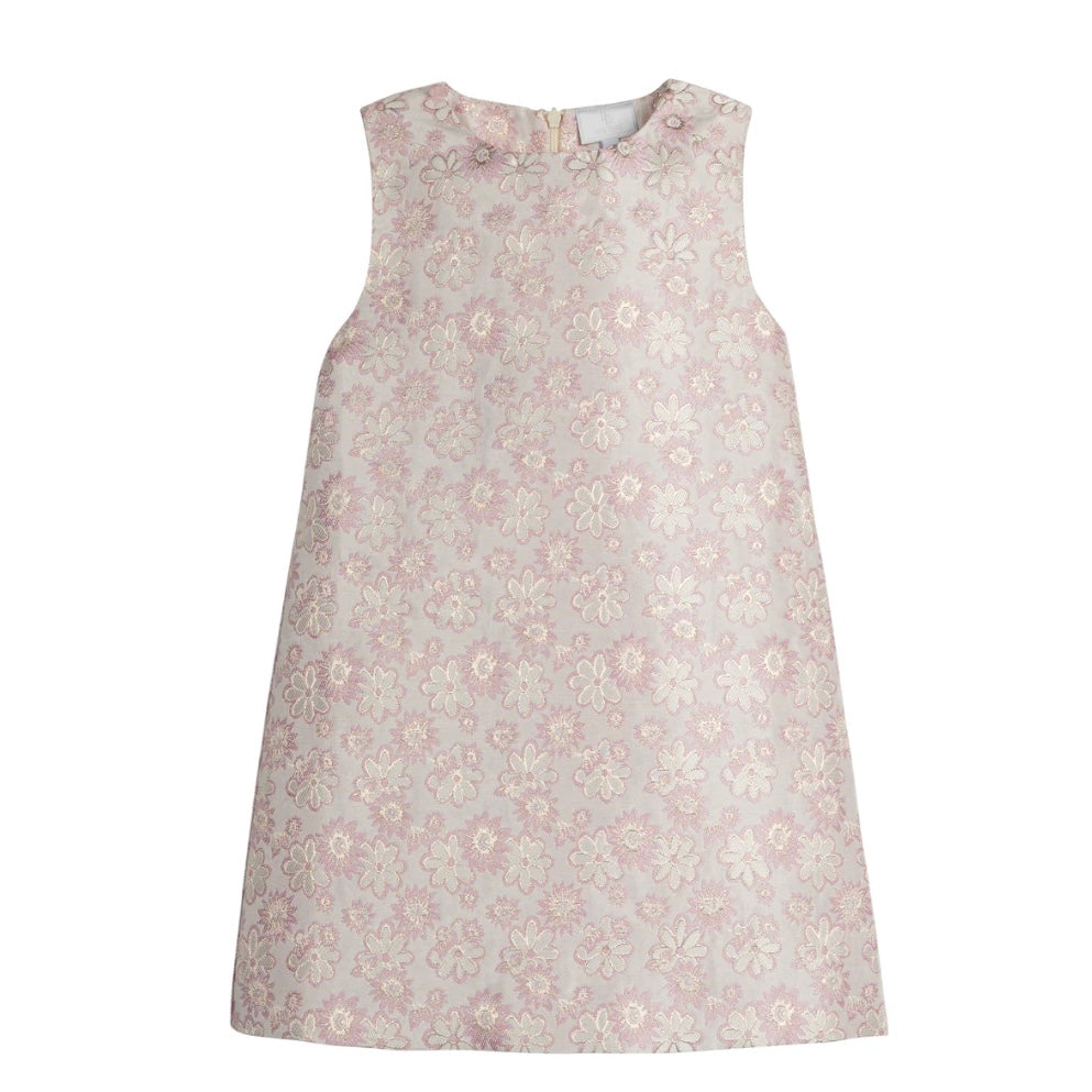 Little English Girls Rosewood Jacquard Classic Shift Dress
