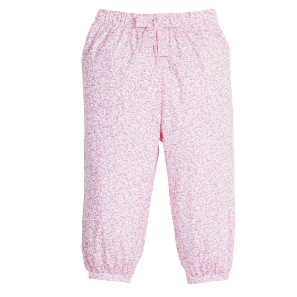 Little English Girls Pink Vinings Banded Bow Pant