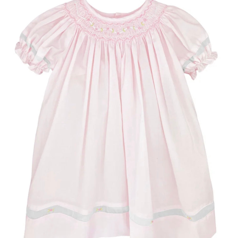 Petit Ami Girls Pink Smocked Dress
