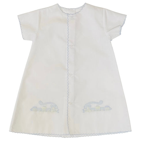 Auraluz Boys Day Gown with Shadow Stitch Train Embroidery
