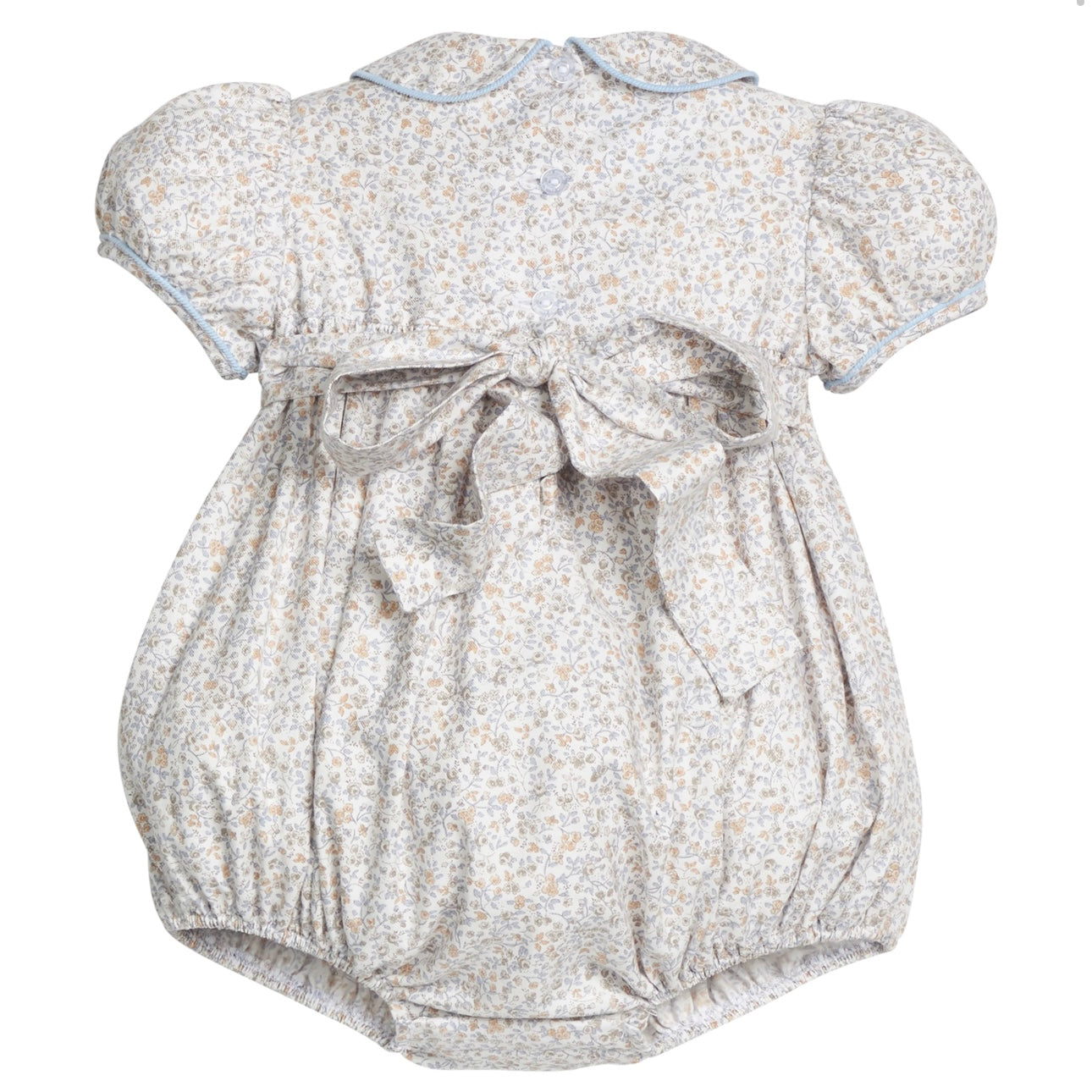 Little English Girls Winthrop Floral Smocked Peter Pan Bubble