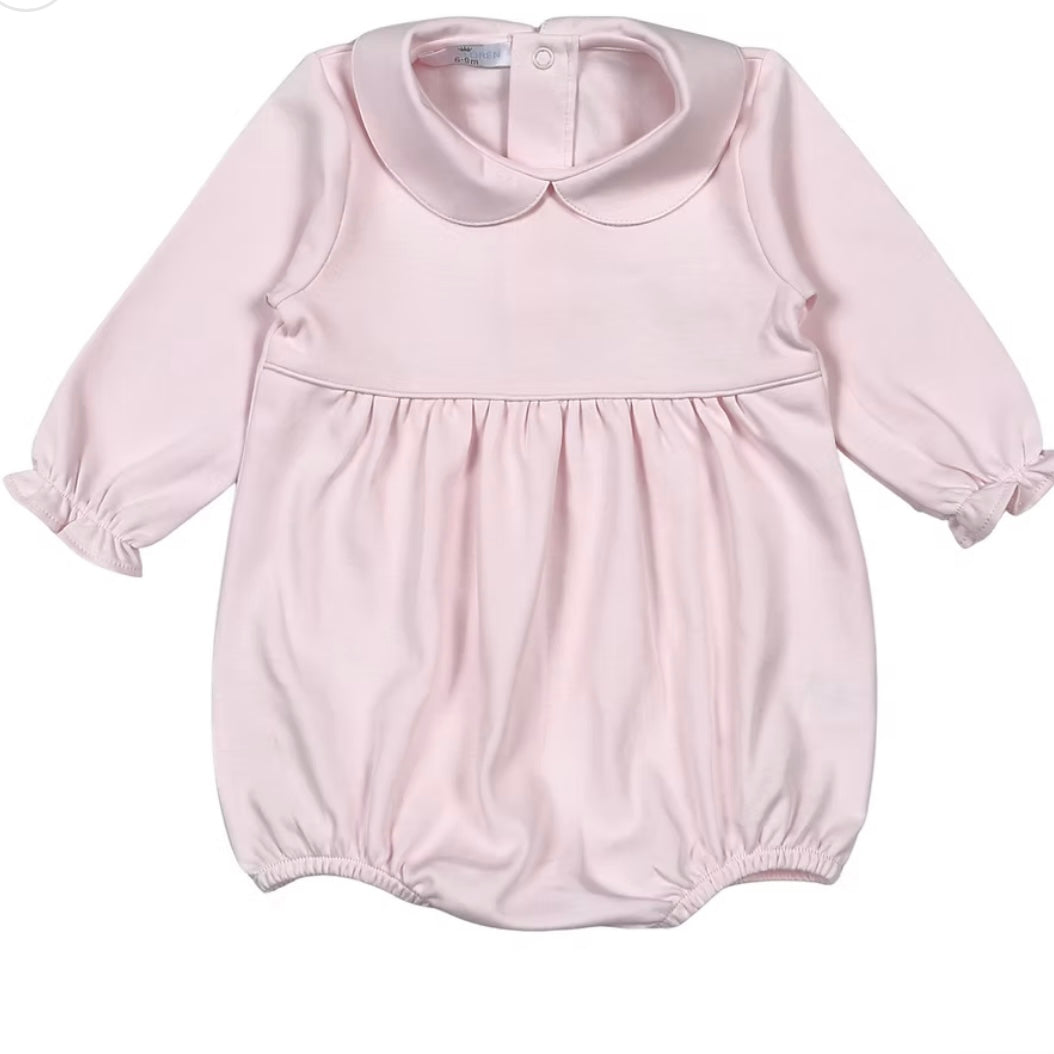 Baby Loren Girls Pink Pima Long Sleeve Bubble