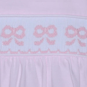 Baby Sen Girls Pink Bow Smocked Bryn Dress